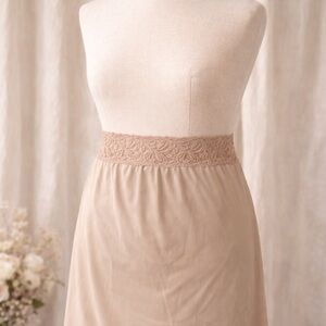 Vanity Fair Beige Lace Waist A-Line Half Slip